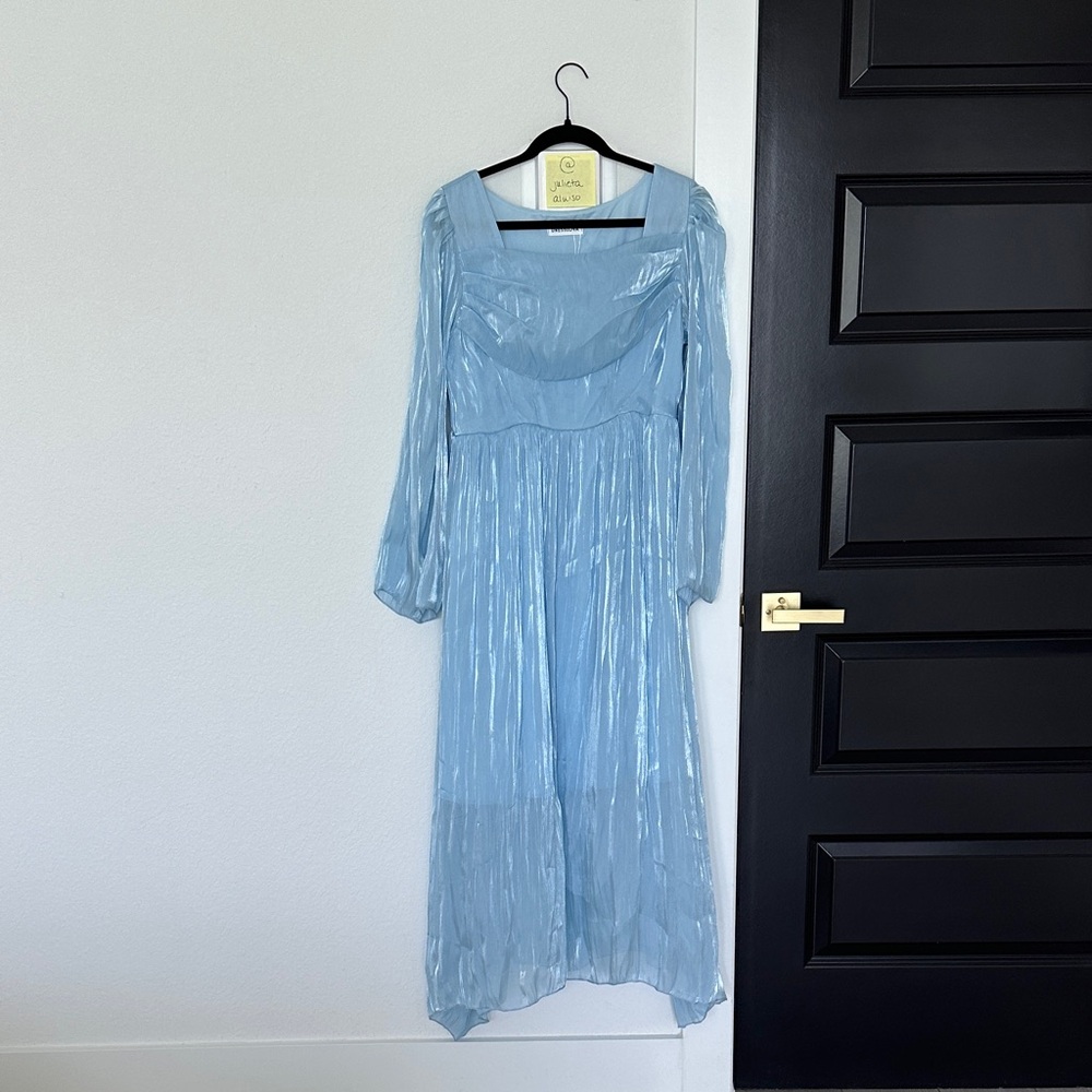Chic Long Sleeve Light Blue Dress